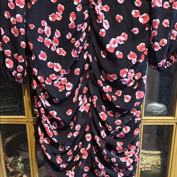 NWT Aster the label Black Floral Ruched Dress Size M - Picture 9 of 15